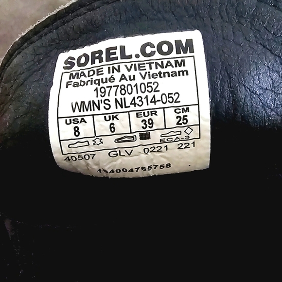 SOREL Women's Cate Lace Ankle Boot, Waterproof Leather Rain Boots Women's Size 8 - Picture 8 of 8